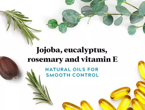 Jojoba, eucalyptus, rosemary and vitamin E: Natural oils for smooth control